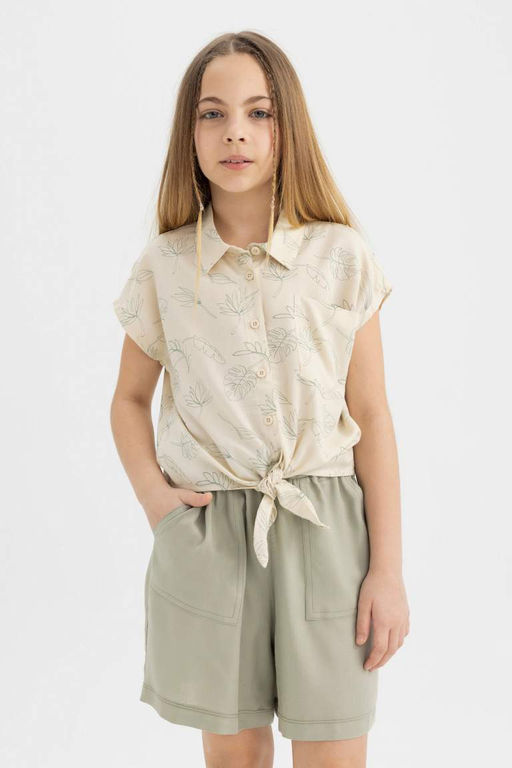 Вискозные шорты для девочек - Defacto фото 3