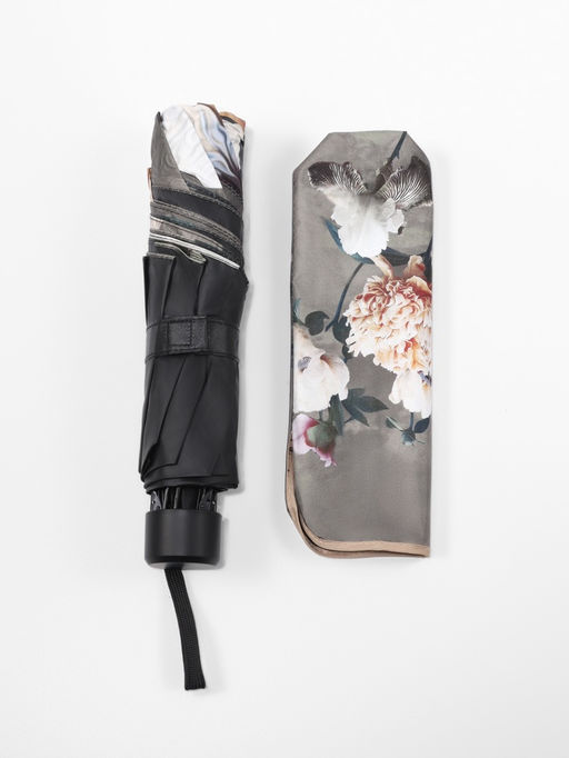 Зонт механический Флора, эпонж, 4 сложения, 8 спиц, R=48/55 см, d=96 см, МИКС