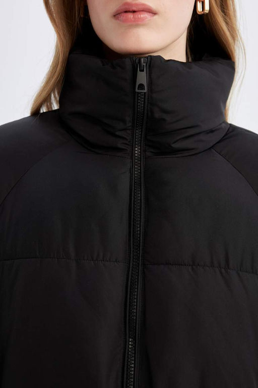 Водонепроницаемое пуховик стандартного кроя с воротником-стойкой - Defacto фото 5