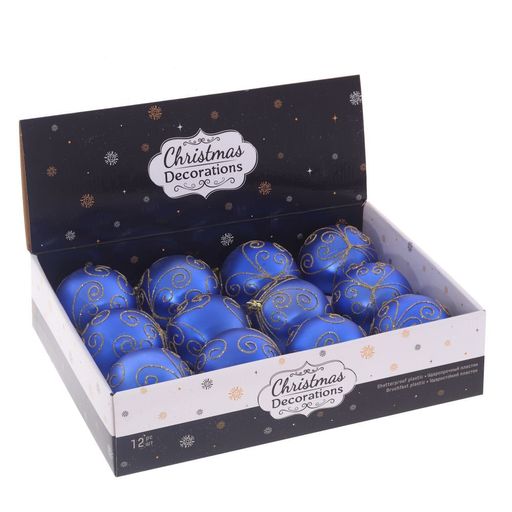 Набор из 12шт Украшение новогоднее "Шар", D 8 см, L35 W27 H9 см