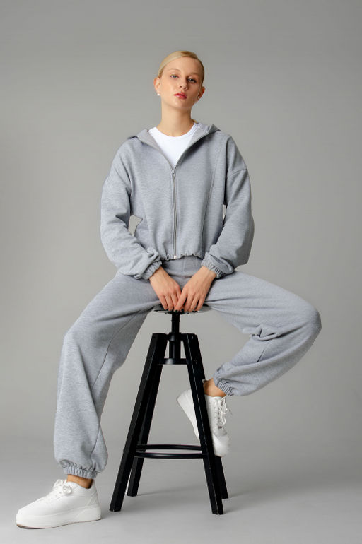 Арт. 2545 Костюм женский с брюками 44-50 (4 шт) Цвет:серый меланж