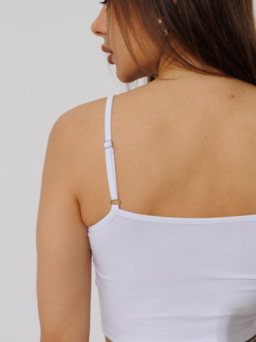 Женский топ на бретелях Lingeamo белый ЛТ-05 (1)  фото 8