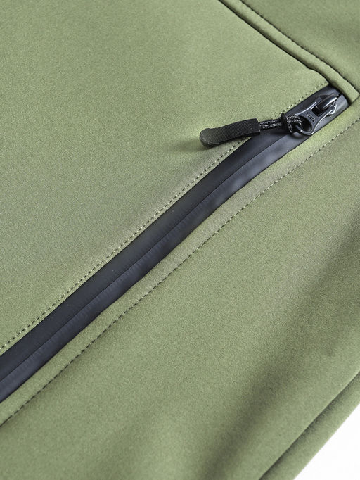 Ветровка спортивная мужская с капюшоном softshell цвета хаки 9563Kh