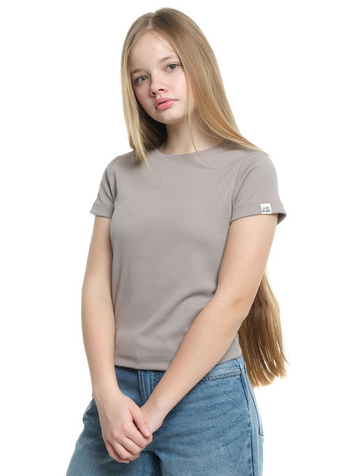 Футболка в рубчик 22-0210 серый