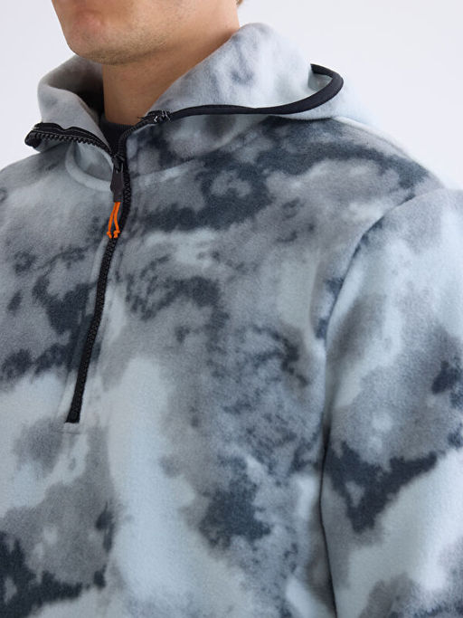 Uzun Kollu Desenli Erkek Hoodie