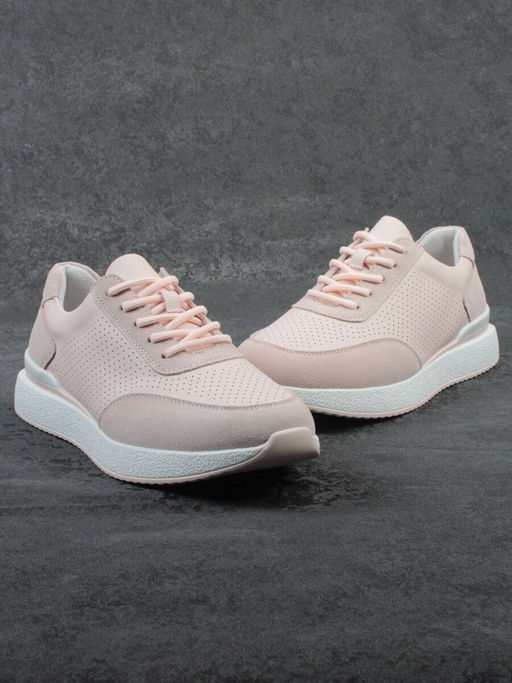 03-YH316-2 PINK Кроссовки женские (натуральная кожа)