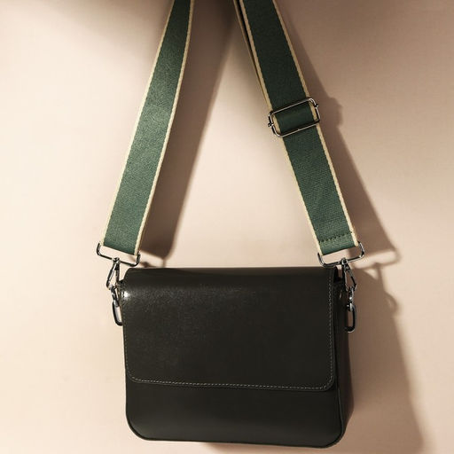 Ручка для сумки, стропа, 135±3×3.8 см, зелёная, молочная