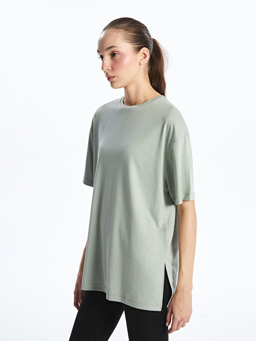 Oversize Modal Kar???ml? Kad?n Spor Ti??rt
