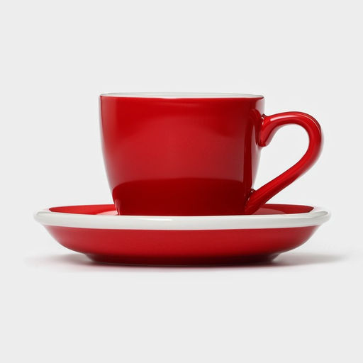 Кофейная пара фарфоровая Magistro Coffee time, 2 предмета: чашка 80 мл, блюдце d=11,5 см, цвет красный  фото 2