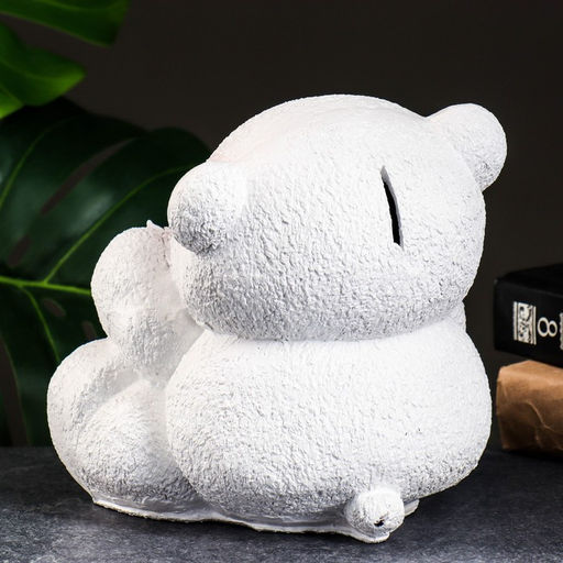 Копилка для денег Мишка с букетом, гипс, 19?20 см