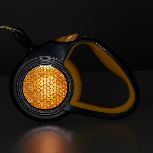 Рулетка Пижон светоотражающая, 3 м, до 15 кг, трос, прорезиненная ручка, жёлтая  фото 5