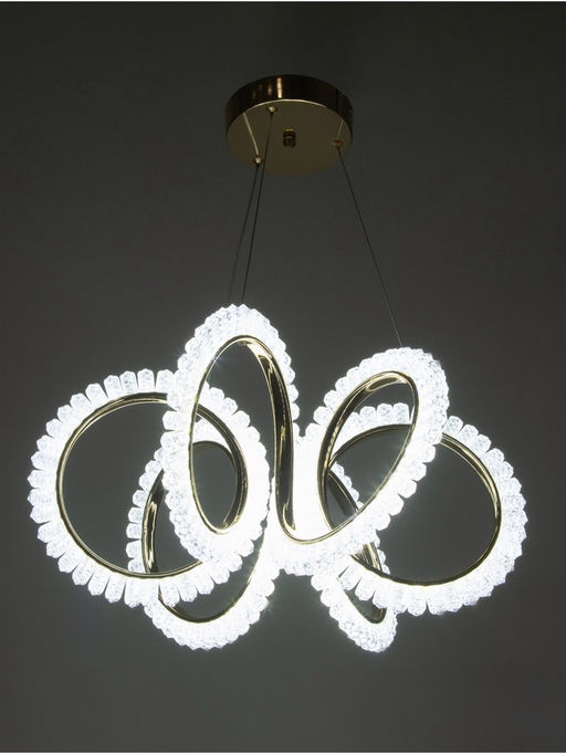 Люстра потолочный BayerLux Stefanie, 70 Вт, LEd, 4000-6000К, золото, 48×48×25 см