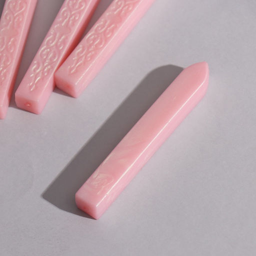 Цена за 5 шт. Сургуч для печати стержень «Розовый жемчуг», перламутр, 1.1×1.1×9 см