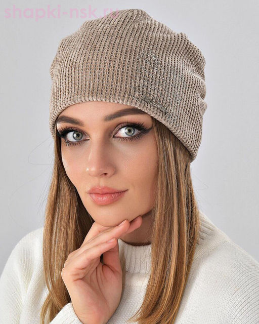 Велюр люрекс спорт Шапка флис (56-58)