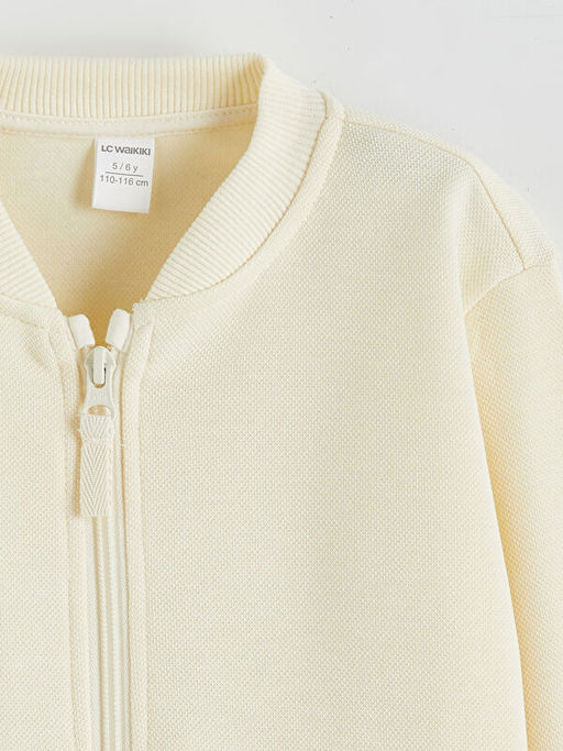 Kolej Yaka Basic Erkek ?ocuk Fermuarl? Sweatshirt