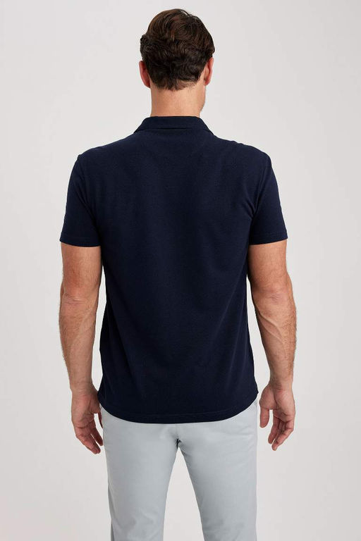 Футболка-поло Modern Fit Pique с короткими рукавами - Defacto фото 9
