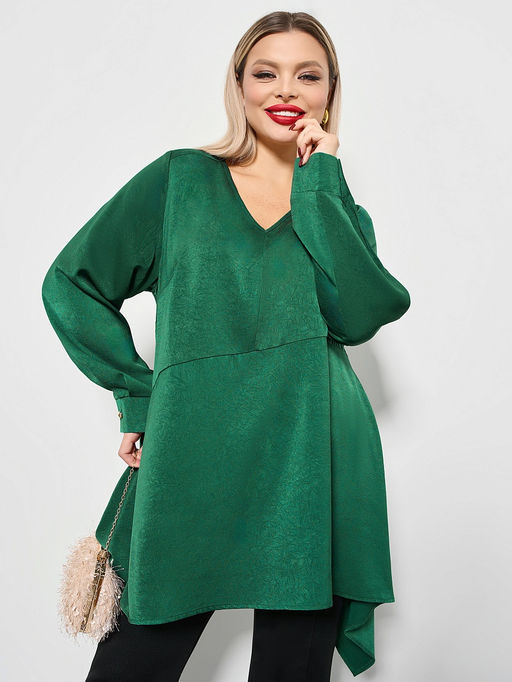 Блузка 0123-8а тёмно-зелёный - Aquarell фото 14