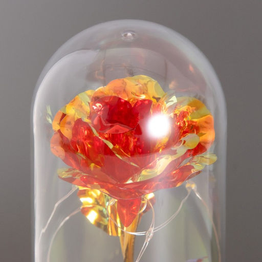 Фигурка световая в колбе RISALUX Цветок, LED-ночник, 3?AG10, красный, 8.5?8.5?15.5 см