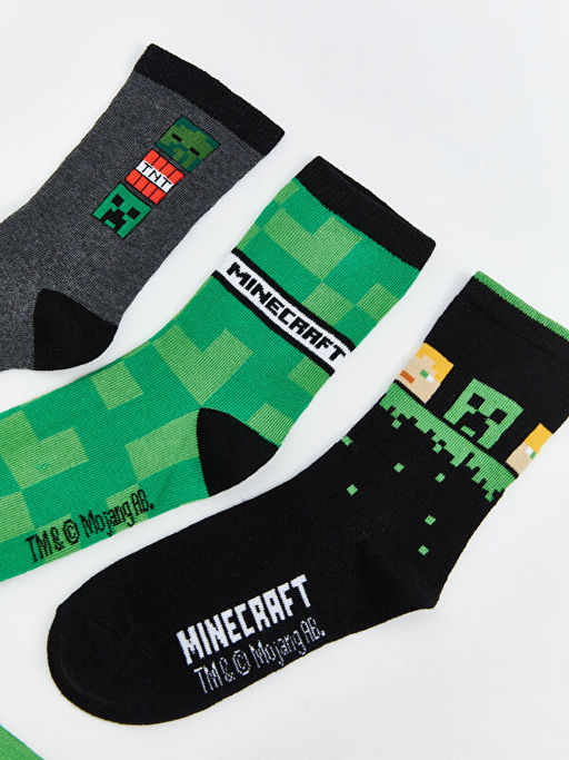 Minecraft Bask?l? Erkek ?ocuk Soket ?orap 5li