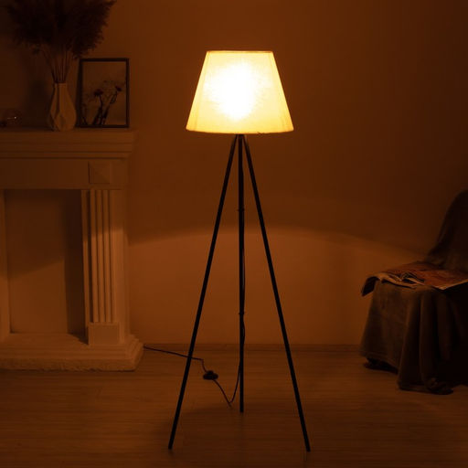 Торшер «Лаут», 1×15 Вт, Е27, чёрный/белый