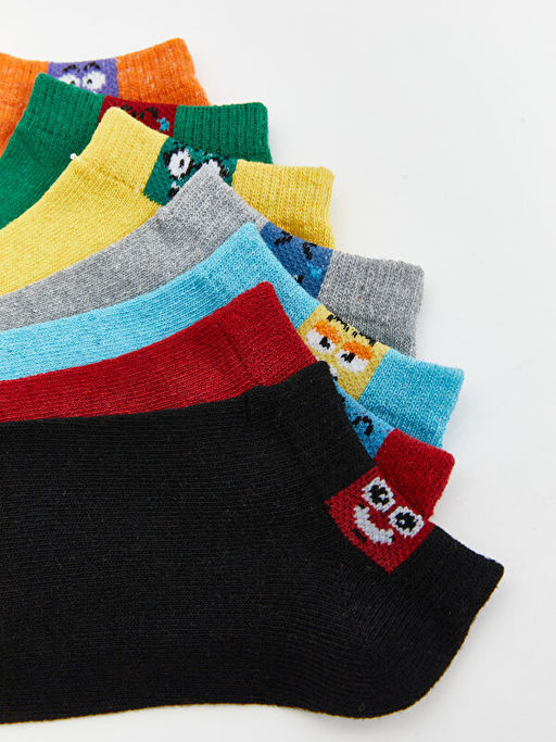 Desenli Erkek ?ocuk Patik ?orap 7li