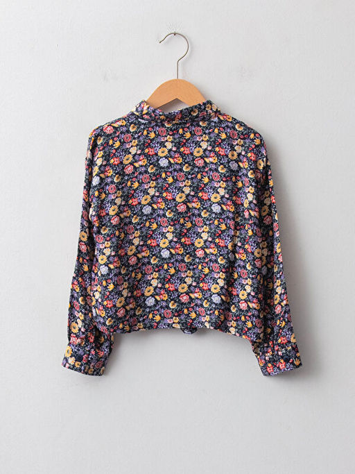 Desenli Uzun Kollu Viskon K?z ?ocuk G?mlek - Waikiki фото 2