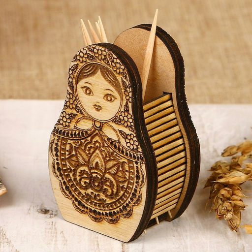 Цена за 2 шт. Подставка под зубочистки Матрёшка, 4х6х3 см - Simaland фото 2
