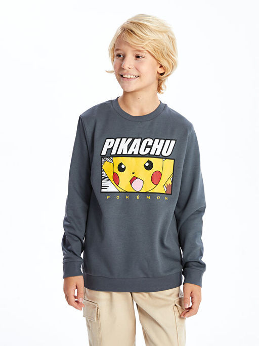 Bisiklet Yaka Pikachu Bask?l? Erkek ?ocuk Sweatshirt - Waikiki фото 5