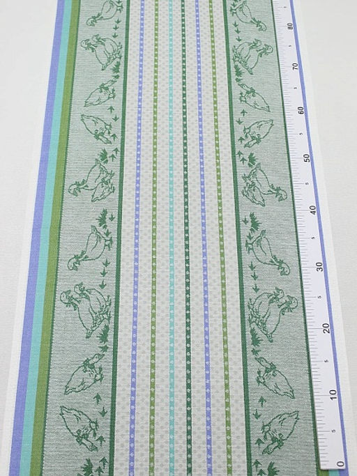 Холст полотенечный жаккард Датский гусь цв.зеленый, ш.0.5м, лен-30%, хл-70%, 210гр/м.кв - Купава фото 2