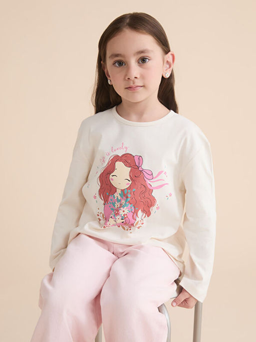 Bisiklet Yaka K?z ?ocuk Ti??rt