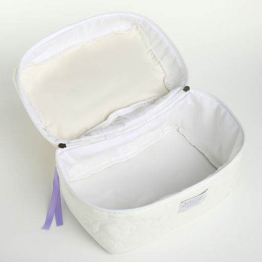 Косметичка-сундучок на молнии, с ручкой, с подкладом, белая - Simaland фото 3