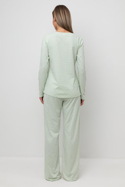 Е 20041/24/пастельно-зеленый,горошек пижама жен