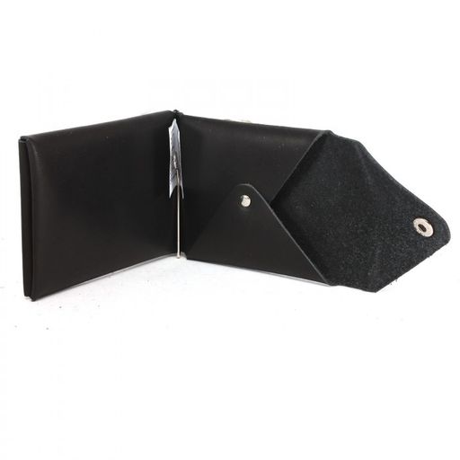 Зажим для купюр Croco-зк-306 (карм на мелочи, 2 кнопки) натуральная кожа черный шора (1000) 229057  фото 3