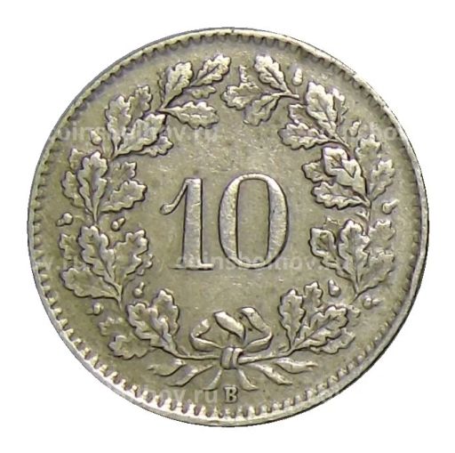 Монета 10 раппенов 1943 года Швейцария