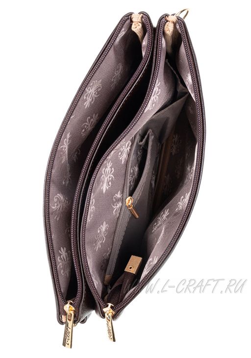 Сумка Модель №1444 | кожзам | стежка | коричневый | Р909-2 | 29893 - L-craft фото 5