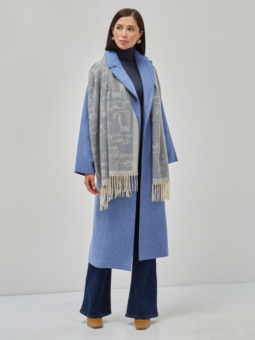 В составе шерсть ! теплый двусторонний палантин - Tantino фото 2