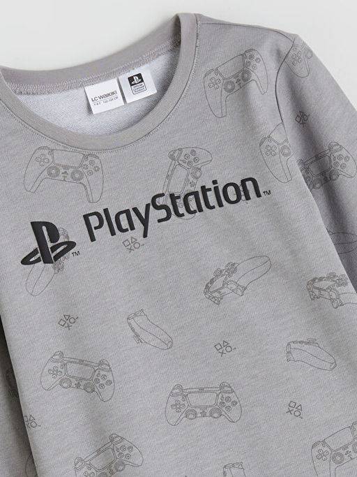 Bisiklet Yaka PlayStation Bask?l? Erkek ?ocuk Pijama Tak?m?