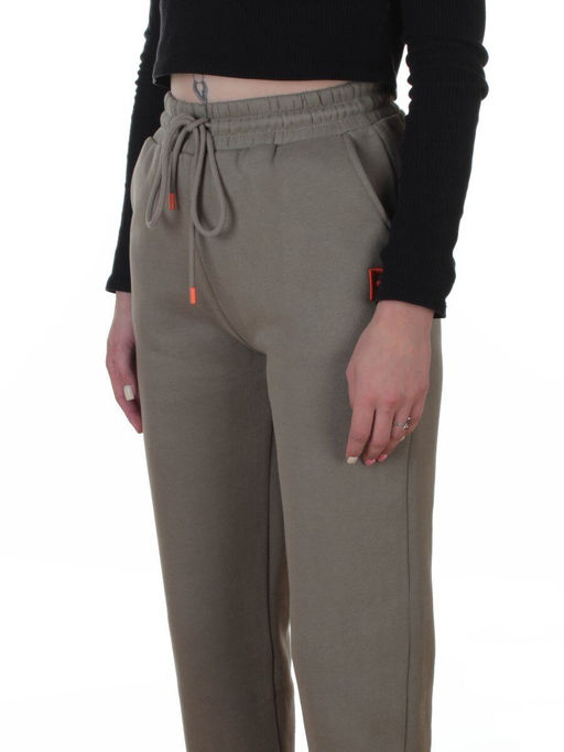2617 GRAY/GREEN Брюки спортивные утепленные женские (85% хлопок, 10% полиэстер, 5% спандекс)