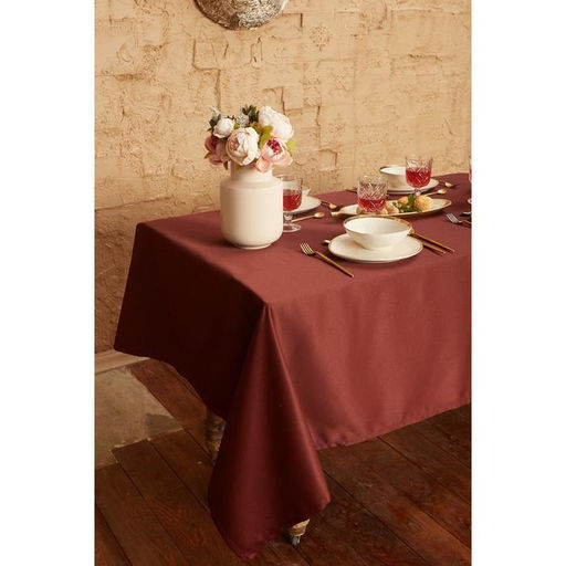 Скатерть Этель Cozy 150*250 +/-3см, цв.шоколад, пл. 192 г/м2, хл с ВГМО  фото 3