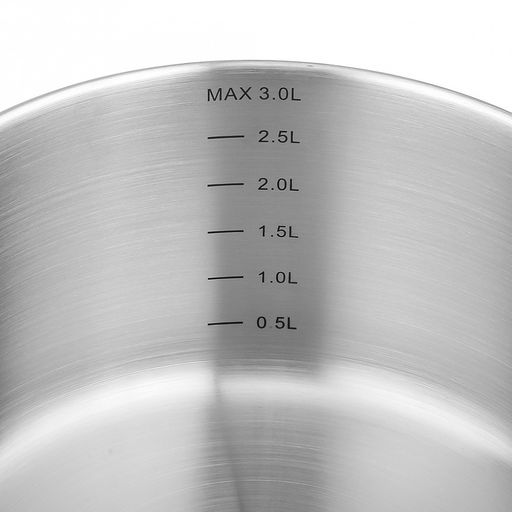 Кастрюля из нержавеющей стали "Сascade" 3л, д20см, h10,5-15см, s0,6мм, дно д18,5см, s2,9мм, стеклянная крышка со стальным ободом и сливом, пароотовод, капсулированное дно, полировка внешняя - матовая, внутренняя - матовая, ручки из нержавеющей стали