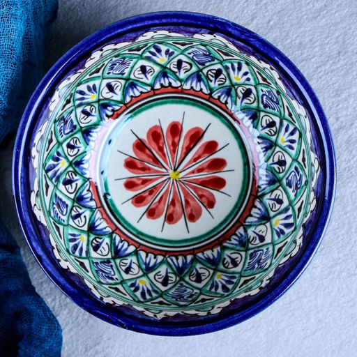 Коса Риштанская Керамика Узоры 14,5 см, малая, синяя - Шафран фото 2