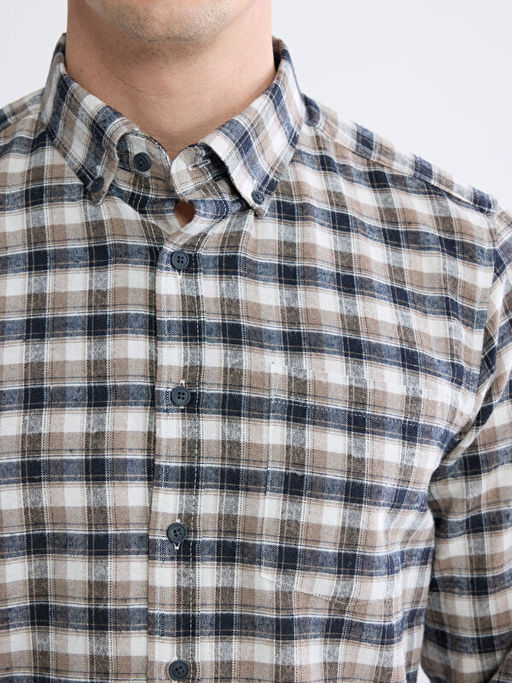 Regular Fit Ekose Gabardin Erkek G?mlek