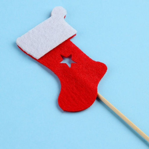 Цена за 2 шт. Шпажки для канапе новогодние Сапожок, набор 3 шт., высота 18 см - Страна карнавалия фото 3