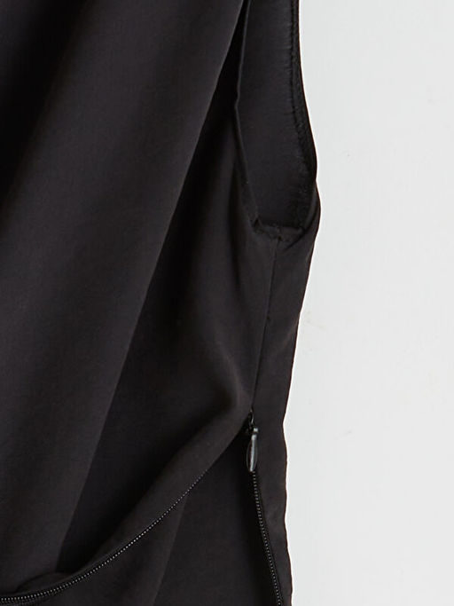 D?k?ml? Yaka Modal Kar???ml? Asimetrik Kesim Bluz