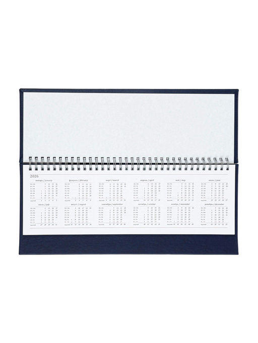 Планинг недатированный, 56 листов, на гребне, искусственная кожа, синий