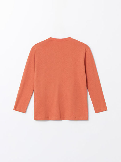 Bisiklet Yaka Uzun Kollu Bask?l? Erkek Bebek Ti??rt - Waikiki фото 2