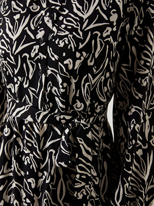 Hakim Yaka Desenli Elbise