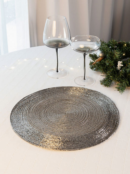 Салфетка сервировочная D35 серый бисер