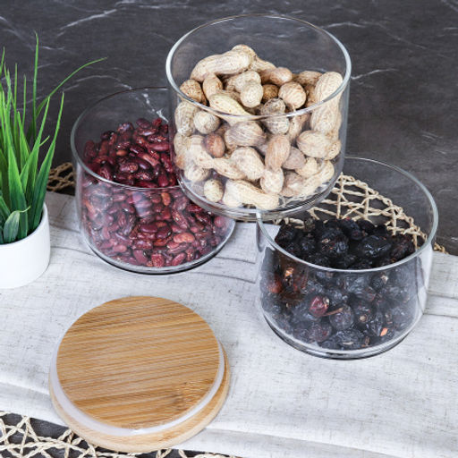 Банка для хранения 3-х ярусная бамбуковая крышка 8 см / LCSC33-8 /уп 40/ - Галеонтрейд фото 9