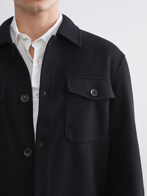 Regular Fit Uzun Kollu Ka?e Erkek G?mlek Ceket